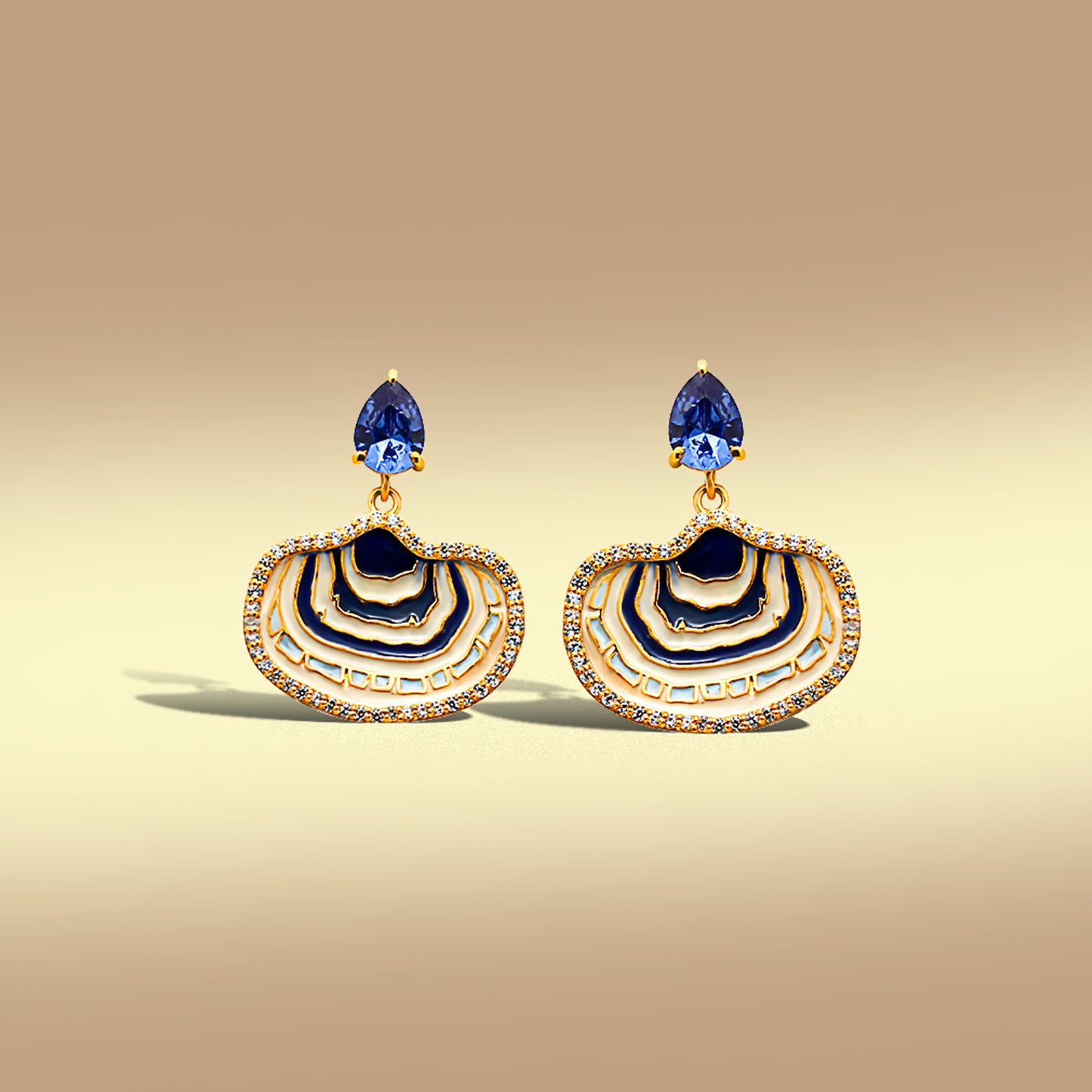 Ocean Blue Geode Drop Earrings