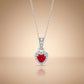 Ruby Romance - Heart Silver Pendant Set