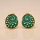 One-of-One 92.5 Silver Green Enamel Spiral Stud Earrings