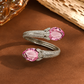 One-of-One 92.5 Silver Pink Gemstone Open Cuff Bracelet