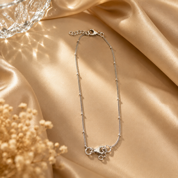 18 Inch 925 Sterling Silver Station Chain for Women