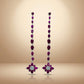92.5 Silver Ruby Floral Drop Earrings