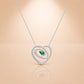 92.5 Silver Emerald-Hued Pear Cut Heart Swirl Pendant