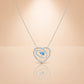 92.5 Silver Sky Blue Pear Cut Heart Swirl Pendant Necklace
