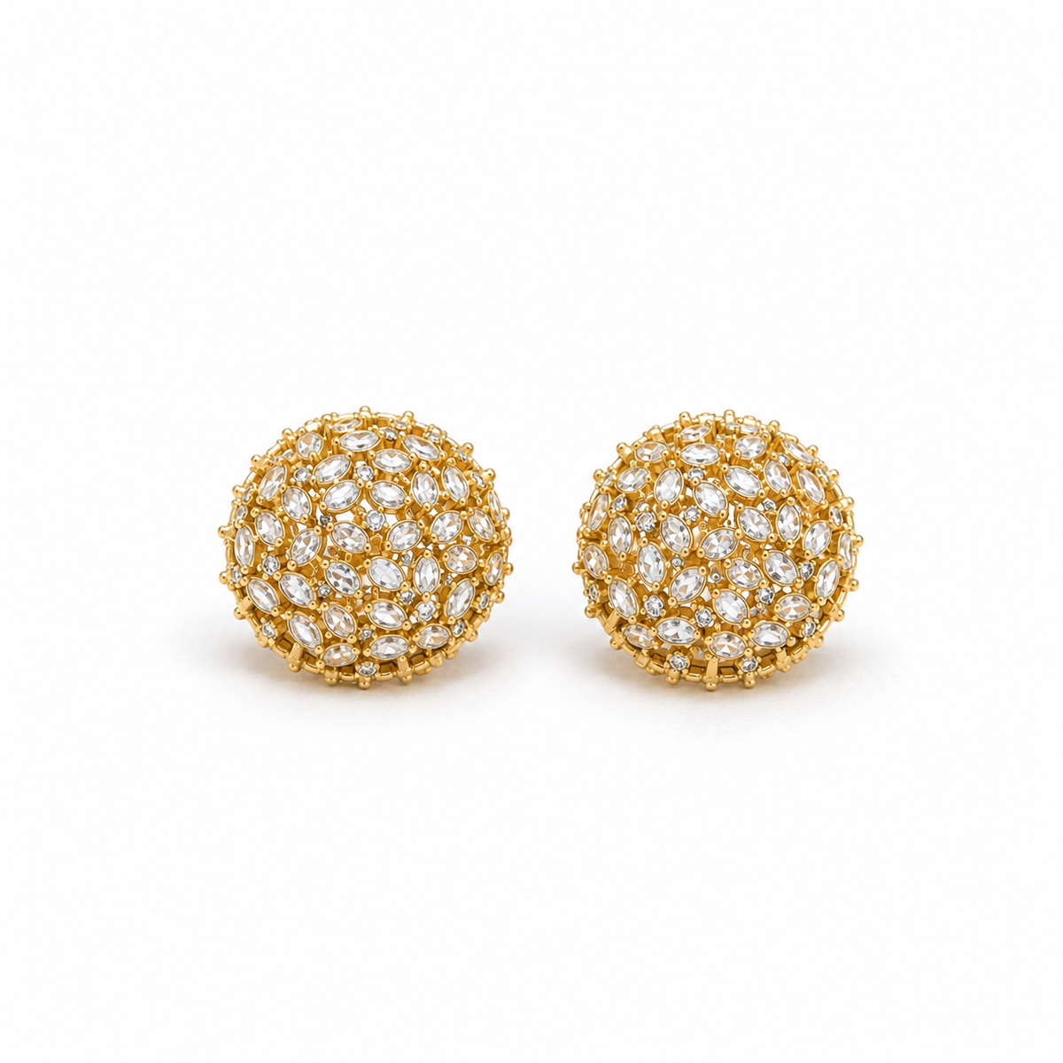 925 Sterling Silver Polki & Moissanite Designer Statement Earrings