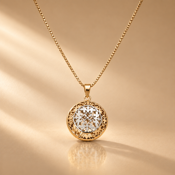 Floral 925 Sterling Silver Round Pendant | Hallmarked Jewellery