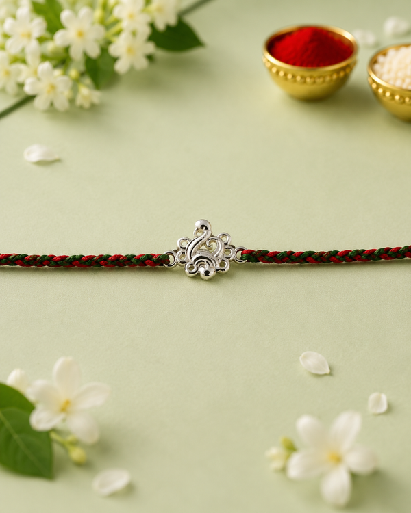 Handmade 925 Silver Peacock Hallmarked Rakhi
