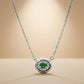 One-of-One 92.5 Silver Simulant Emerald Round Pendant