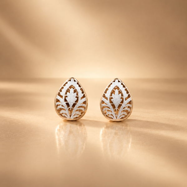 925 Sterling Silver Floral Leaf Stud Earrings for Women