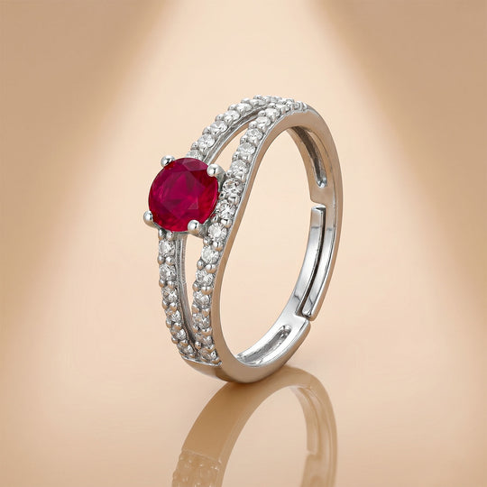 Emera Ruby Ring Silver