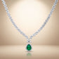 One-of-One 92.5 Silver Pear Emerald Drop Necklace Set
