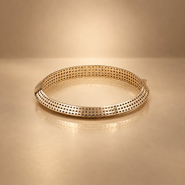 Rose Gold Lattice Cuff Bracelet for Women