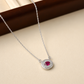 One-of-One 92.5 Silver Round Simulant Ruby Pendant