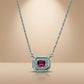 92.5 Silver One-of-One Simulant Ruby Octagonal Pendant