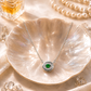 One-of-One 92.5 Silver Simulant Emerald Round Pendant Necklace