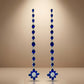 One-of-One 92.5 Silver Royal Blue Floral Drop Earring