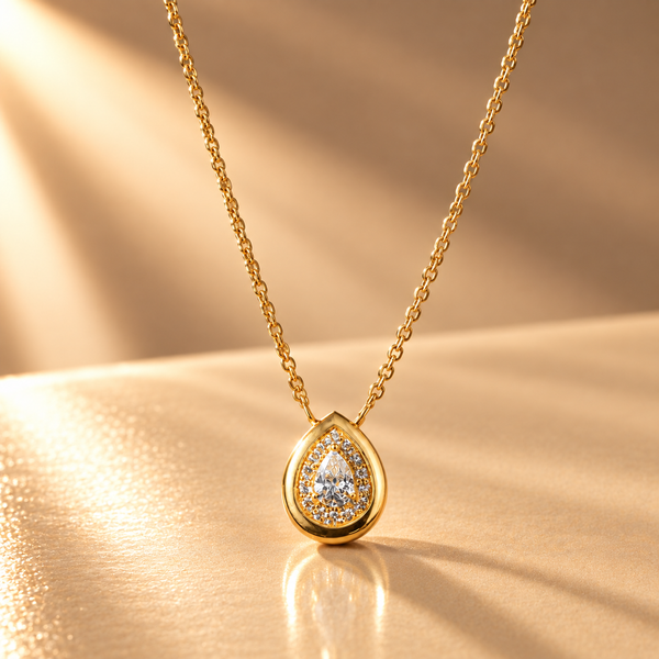 925 Sterling Silver Teardrop Pendant Chain