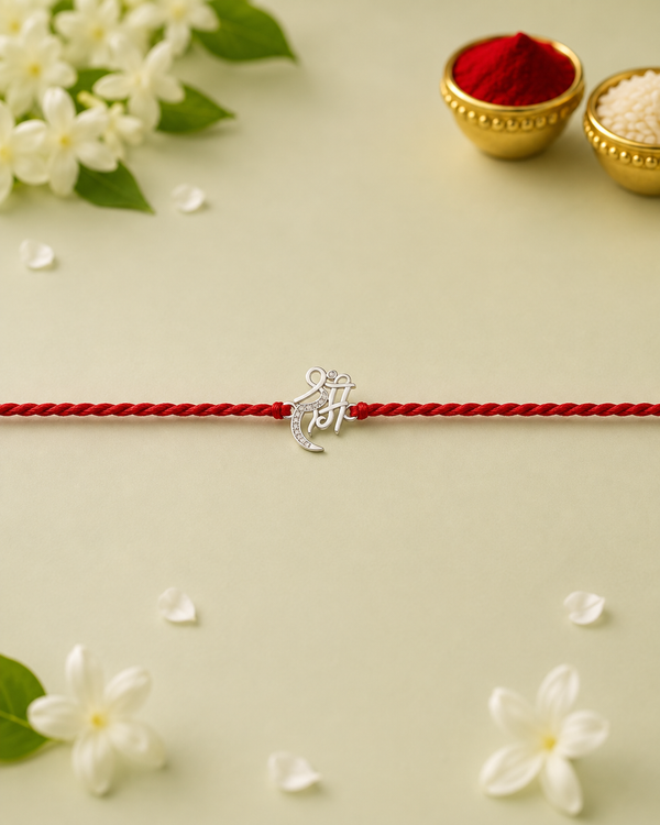 Handmade Shree Ram 925 Silver Hallmarked Rakhi