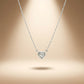 92.5 Silver Delicate Heart Sparkle Pendant Necklace