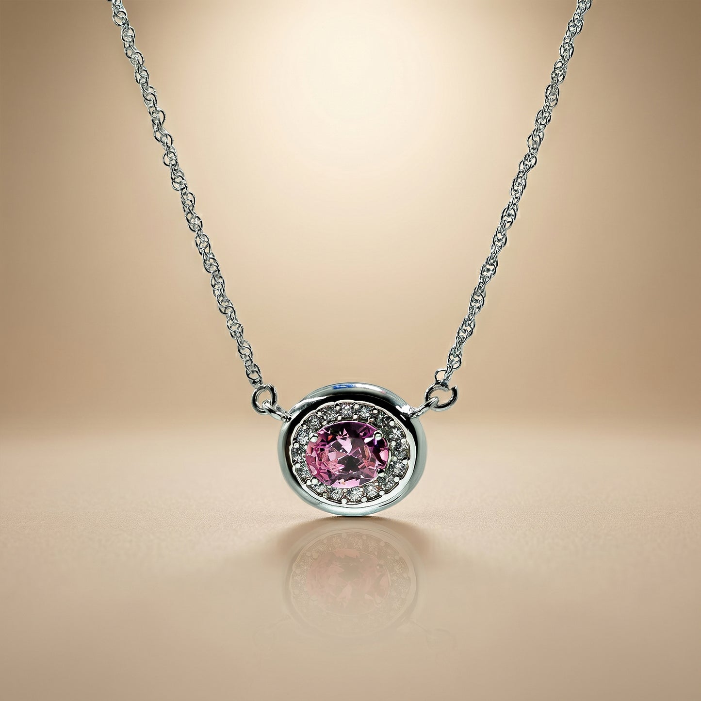 One-of-One 92.5 Silver Pink Blush Pendant Necklace