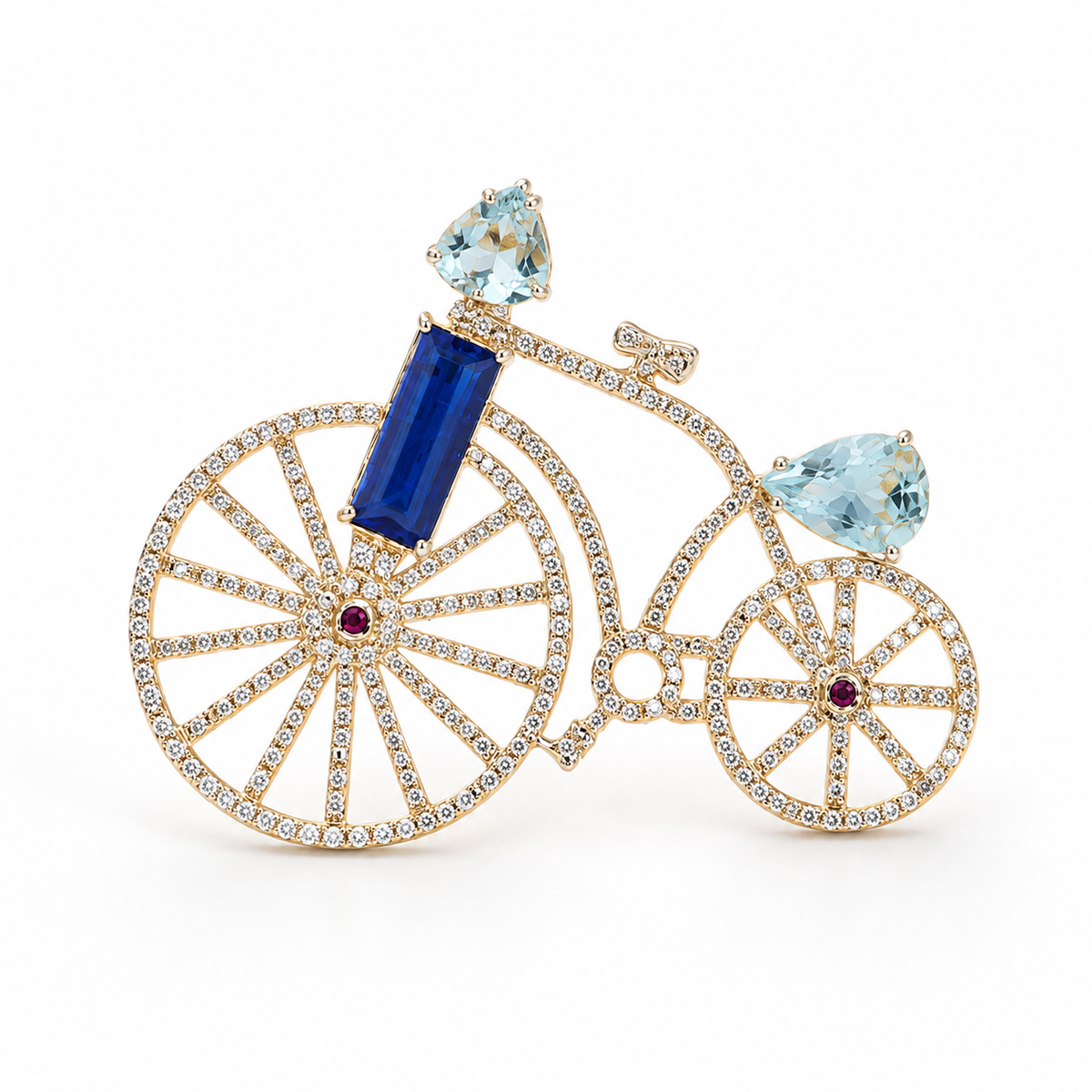 1.46 Ct Natural Diamond Bicycle Pendant | Designer Jewellery