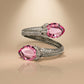 One-of-One 92.5 Silver Pink Gemstone Open Cuff Bracelet