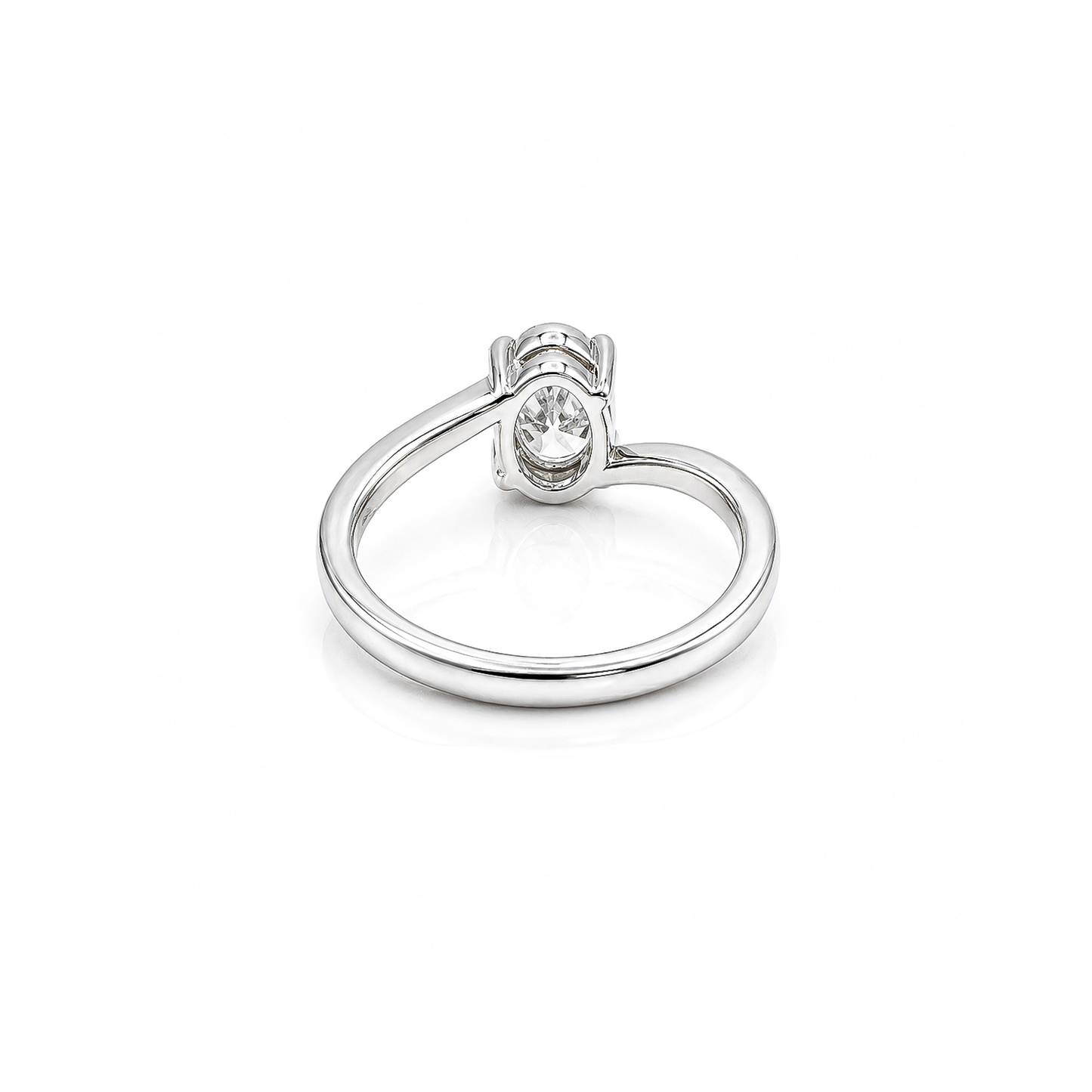 1.01 Ct Lab Grown Diamond 925 Sterling Silver Statement Engagement Ring