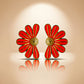 Sunset Daisy Floral Stud Earrings