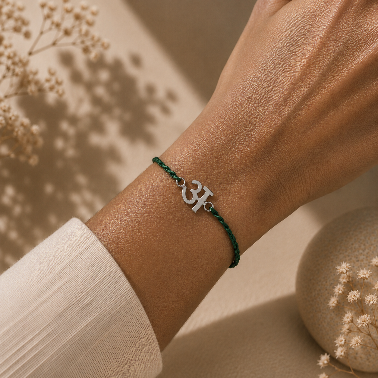 Handmade 925 Silver “अ” Hallmarked Rakhi