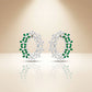 Emerald Blossom Oval Statement Earrings