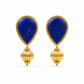 925 Sterling Silver Blue Teardrop Gemstone Dangle Earrings | Hallmarked