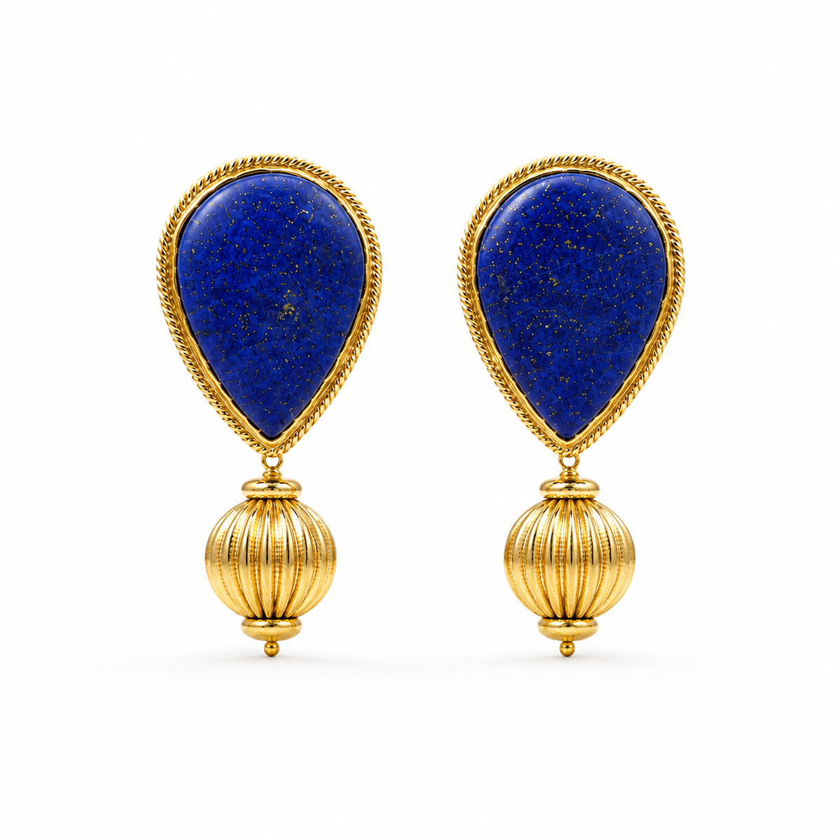 925 Sterling Silver Blue Teardrop Gemstone Dangle Earrings | Hallmarked