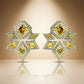 Golden Geometric Statement Earrings