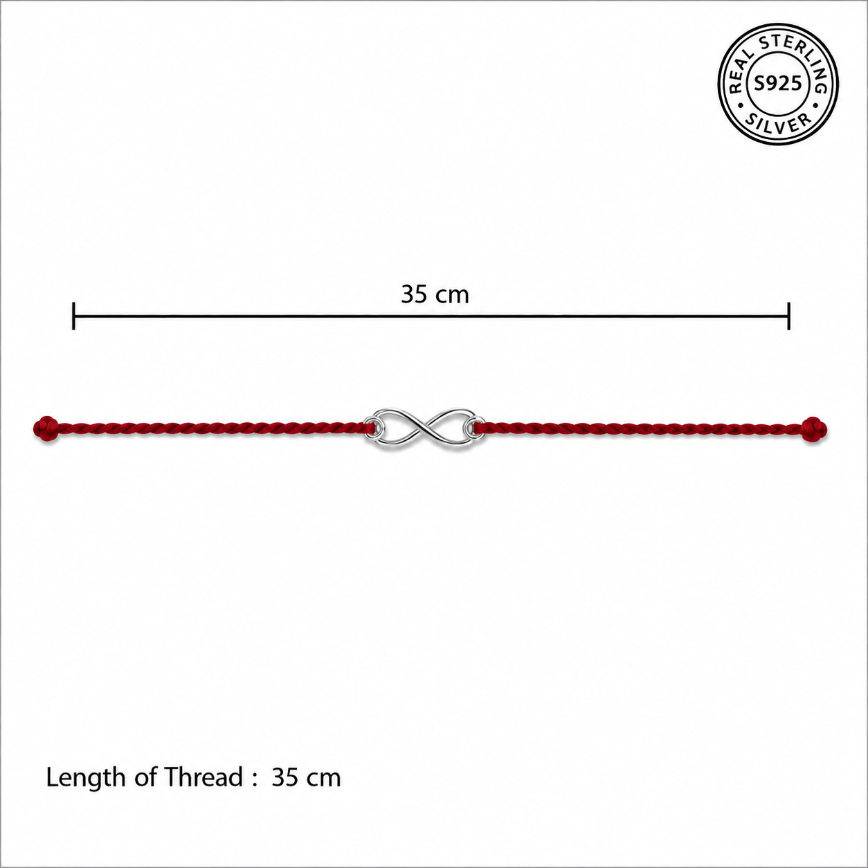 Handmade 925 Silver Infinity Hallmarked Rakhi