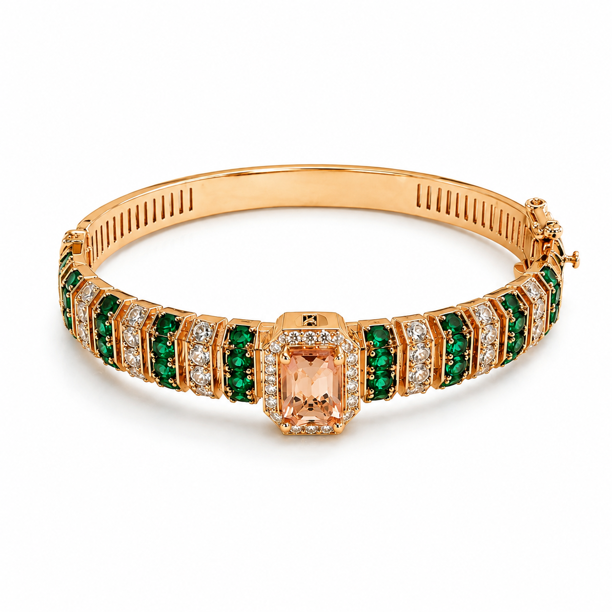 Emerald Green Moissanite Tennis Style Statement Bracelet for Girls