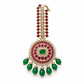 925 Sterling Silver Moissanite With Red & Green Stone  Statement Hair Pin | Hallmarked