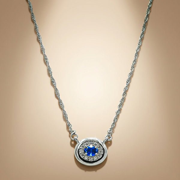 One-of-One 92.5 Silver Round Navy Pendant