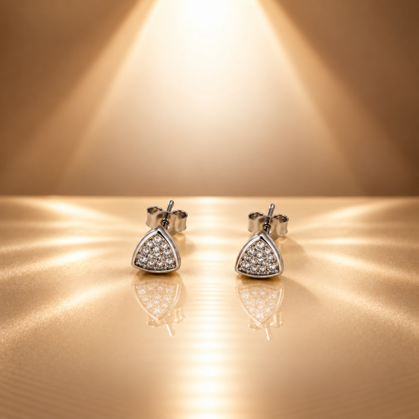 925 Silver Triangle Moissanite Stud Earrings