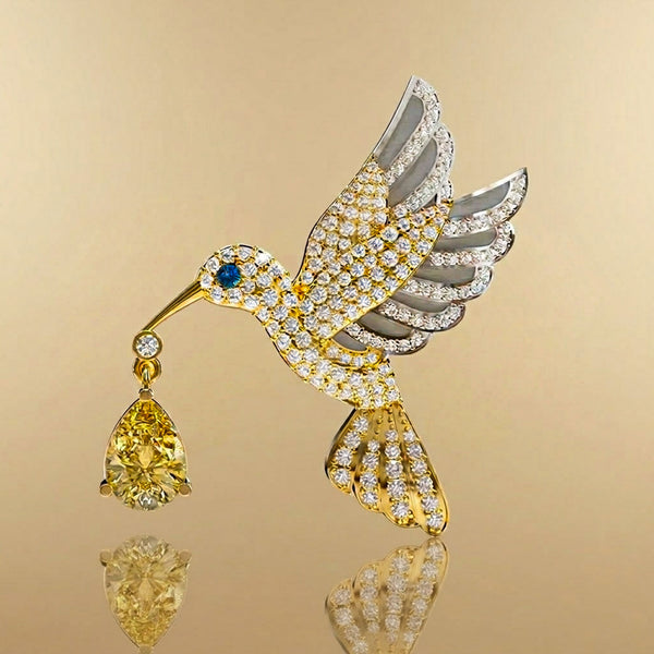 Aurelia Hummingbird Brooch Silver