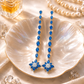 One-of-One 92.5 Silver Blue Floral Drop Earrings