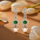 One-of-One Emerald Pearl Drop Earrings in 92.5 Silver