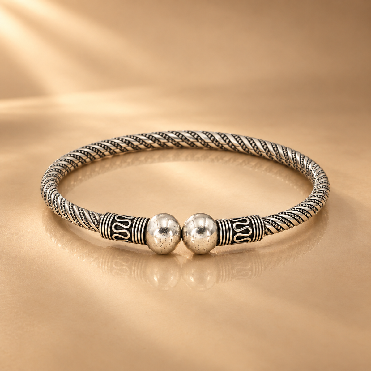 925 Silver Oxidised Bangles Set of 2 for Women