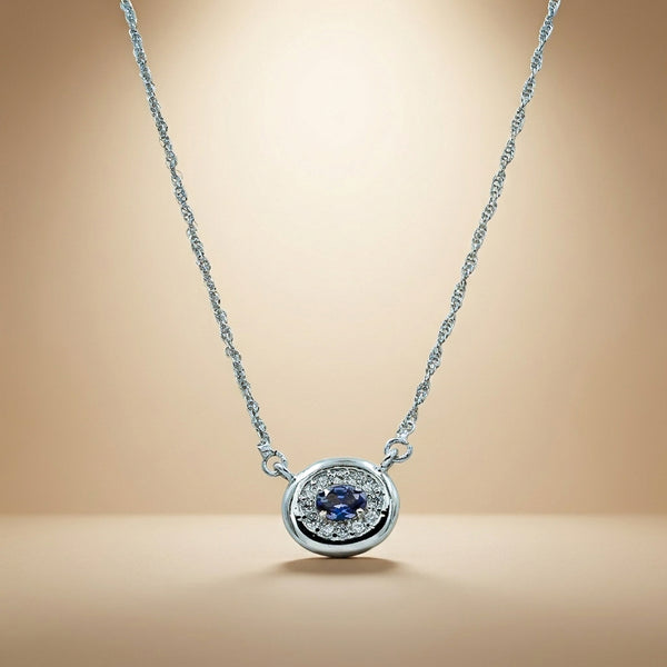 One-of-One 92.5 Silver Round Simulant Sapphire Pendant