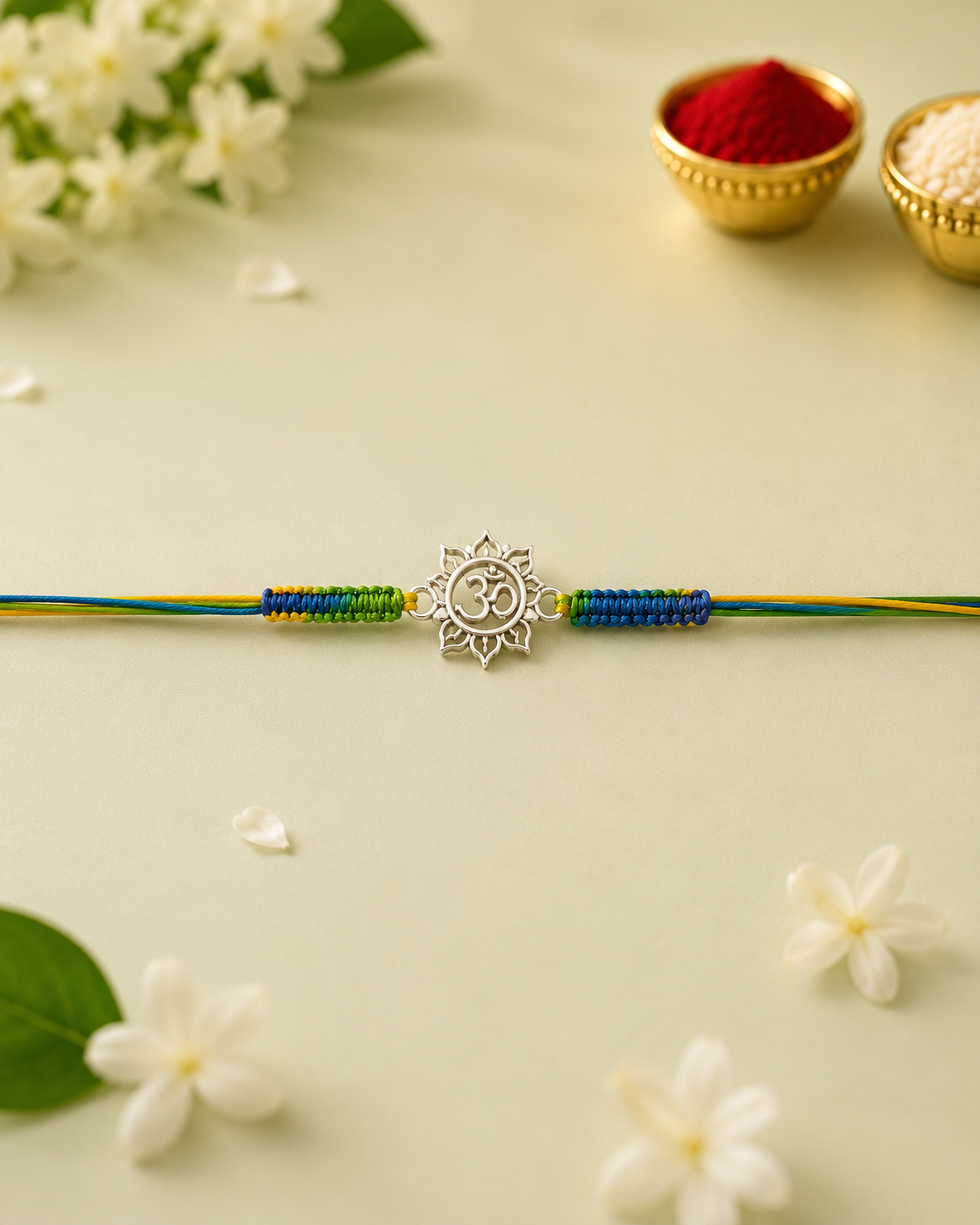 Handmade Om & Sun 925 Silver Hallmarked Rakhi