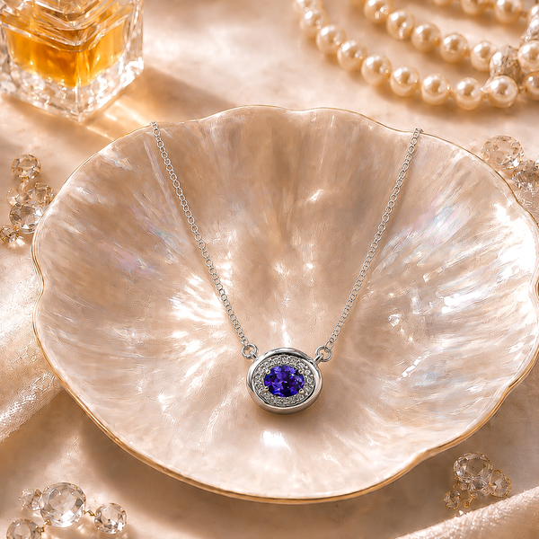 One-of-One 92.5 Silver Simulant Amethyst Round Pendant Necklace