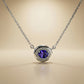 One-of-One 92.5 Silver Simulant Amethyst Round Pendant Necklace
