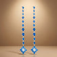 One-of-One 92.5 Silver Blue Floral Drop Earrings