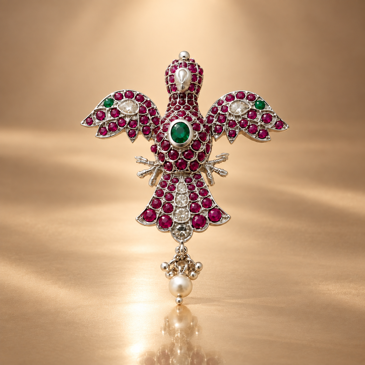 925 Silver Moissanite Bird Pendant For Women