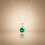 Emerald Aura - 92.5 Silver Pendant Set