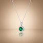 Emerald Aura - 92.5 Silver Pendant Set